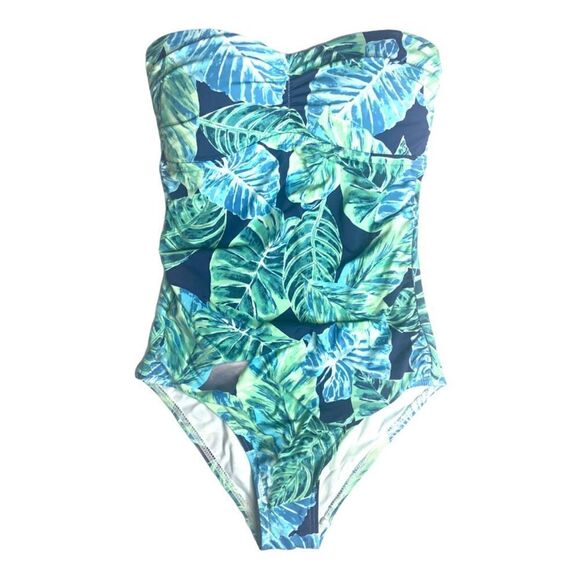 NEW J. McLaughlin Swimsuit Koa UPF 50+ Tropical Flatten Stomach Sz 2 - Picture 2 of 15